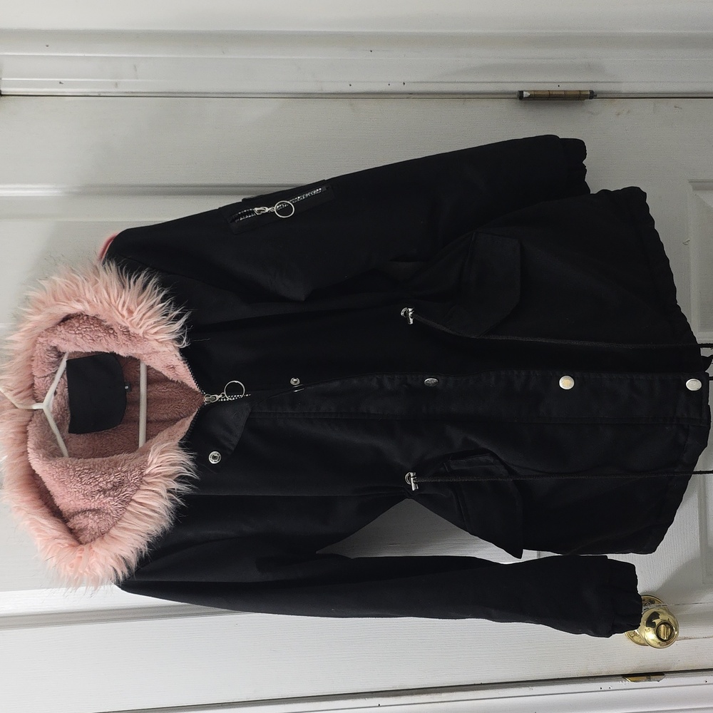 Women's Black Jacket with Pink Lining